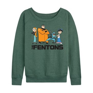 Women's - Danny Phantom - The Fentons Lightweight French Terry Wide Neck Long Sleeve Shirt - 1 of 4