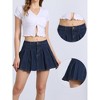 Allegra K Women's Denim Casual Pleated Jean Mini Skirts - 2 of 4