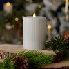 Christmas Fine Ribbed Motion Flameless Candle 3x5 White - 2 of 4