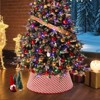 Christmas Tree Collar, Christmas Decorations 33.5 Inch - Diamond Pattern Tree Skirt with 2 Clips, Stand Base Cover - 2 of 4