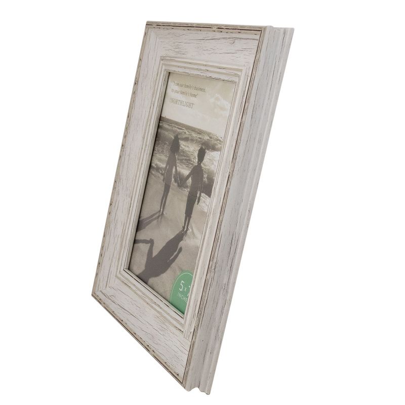 Northlight 5" x 7" Weathered Finish Photo Picture Frame - White, 4 of 6