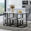 JANSNO Modern 7-Piece Dining Set, 55" Faux Marble Table with Chairs for 6, Kitchen Dining Room - 3 of 4