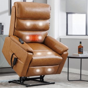 FONTOI Accent Chair with Side Pockets, Recliner Chair with Comfortable Arms and Back, Yellow Brown, 37.1"*44.5"*36.7" - 1 of 4