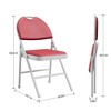 coucheta Folding Chairs, Padded Foldable Chair with PU Leather Cushion and Back, Metal Frame Indoor/Outdoor Portable Stackable Seats - 4 of 4
