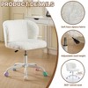 Rbied Artificial Alpaca Wool Adjustable Swivel Accent Chair Vanity Chair Office Chair with Wheels and White Metal Base - 2 of 4