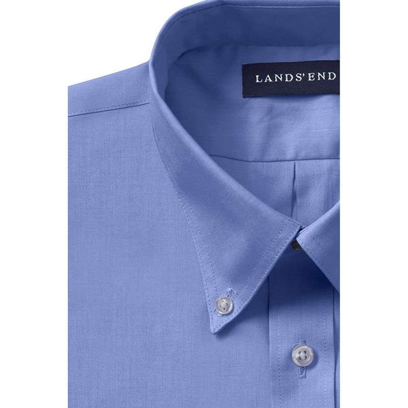 Lands' End School Uniform Kids Long Sleeve No Iron Pinpoint Dress Shirt, 3 of 6