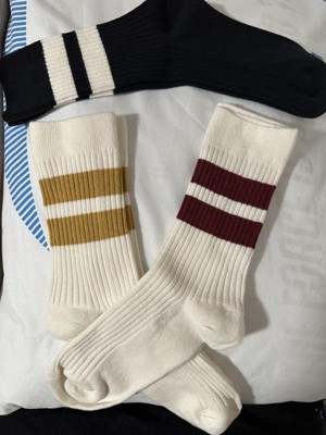 Women's Fine Ribbed Nep 3pk Crew Socks - Universal Thread™ Oatmeal/tan/brown  4-10 : Target