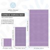 White Classic Luxury 100% Cotton 8 Piece Towel Set - 4x Washcloths, 2x Hand, and 2x Bath Towels - 3 of 4