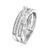 Ross-Simons 0.33 ct. t.w. Round and Baguette Diamond Crisscross Highway Ring in Sterling Silver - 3 of 4