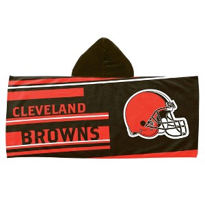 22"x51" NFL Cleveland Browns Liner Youth Hooded Towel - 1 of 3