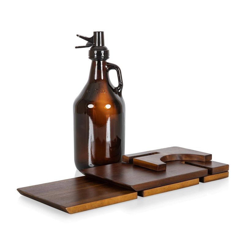 64oz Glass Growler with Wood Stand - Picnic Time, 4 of 10