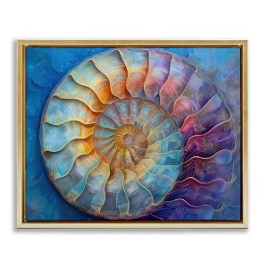 Stupell Industries Maritime Nautilus Spiral Black Framed Floater Canvas Wall Art - 1 of 4