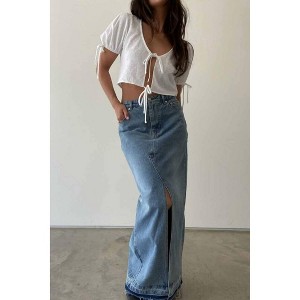 Women's Dakota Denim Maxi Skirt - Et Clet M - 1 of 3