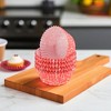 Unique Bargains Double Heart Print Disposable Baking Cups Greaseproof Paper Pink White 1.97"x1.18" 100 Pcs - 2 of 4