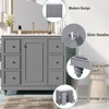 36" Contemporary Bathroom Vanity With Sink, 4 Drawers, 1 Cabinet Door and Adjustable Shelves 4W - ModernLuxe - 3 of 4