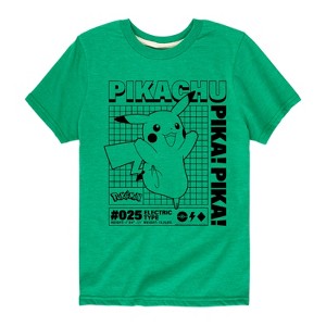 Boys' - Pokémon - Pikachu Electric Type Stats Short Sleeve Graphic T-Shirt - 1 of 4