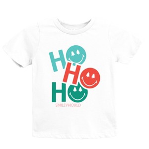 SmileyWorld Ho Ho Ho Stacked - Youth Short Sleeve Graphic T-Shirt and Toddler Short Sleeve Graphic T-Shirt - 1 of 3