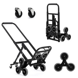 2 in 1 Folding Shopping Cart, 176LBS Load Capacity Stair Climbing Cart, Portable Hand Truck Dolly with 36L Removable Bag for Shopping Laundry - 1 of 4