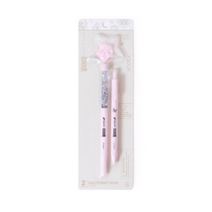 Wicked x Yoobi 2pk Novelty Ballpoint Pens Glinda Wand Star Glitter Wand Pen and Retractable Pen Black Ink Gifting - 1 of 4