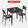 Dining Table Set for 2 with Storage Square Kitchen Table and 2 Upholstered Chairs Metal Frame Compact Space Saving Apartment Dinette - 2 of 4