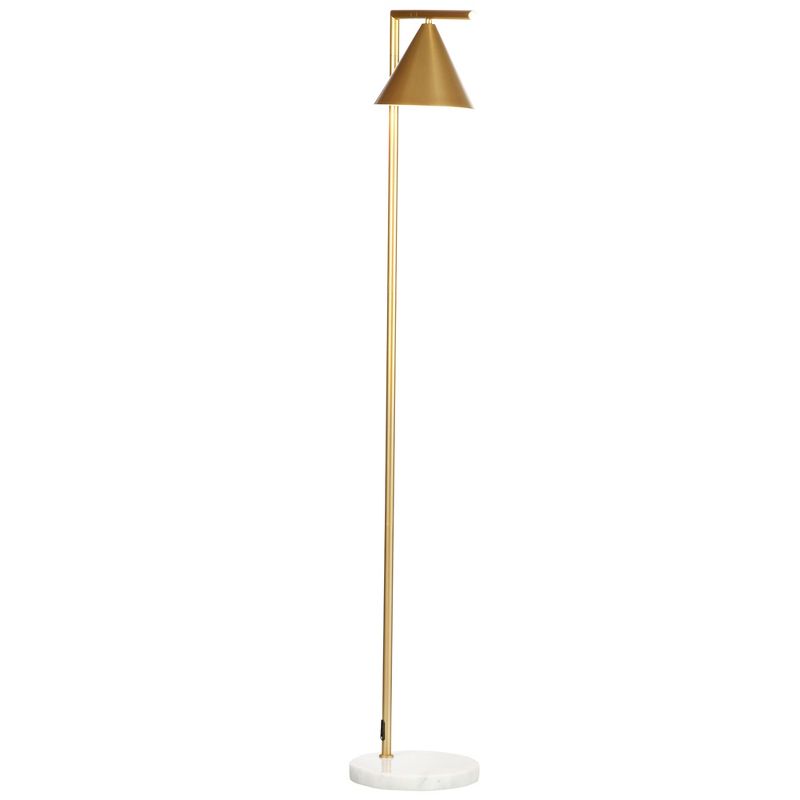HOMCOM Modern Floor Lamps for Living Room Lighting, Adjustable Standing Lamp for Bedroom Lighting, Gold, 5 of 8