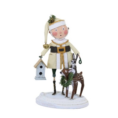 Lori Mitchell 8.25 In Woodland Santa Christmas Deer Birdhouse Rabbit Santa Figurines