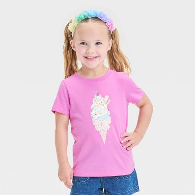 Toddler Girls' Ice Cream Graphic T-Shirt - Cat & Jack™ Purple 4T