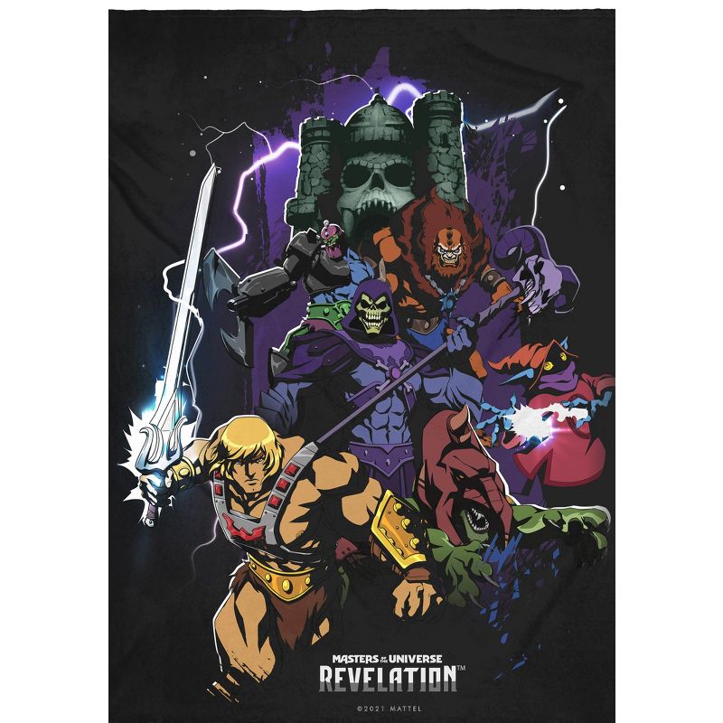 He-Man Masters of the Universe Revelation Poster Super Soft And Cuddly Plush Fleece Throw Blanket Black, 3 of 4