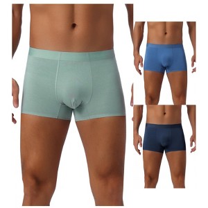 INSPIRE CHIC Men's 3 Pack Soft Solid Color Regular Fit Boxer Briefs - 1 of 4