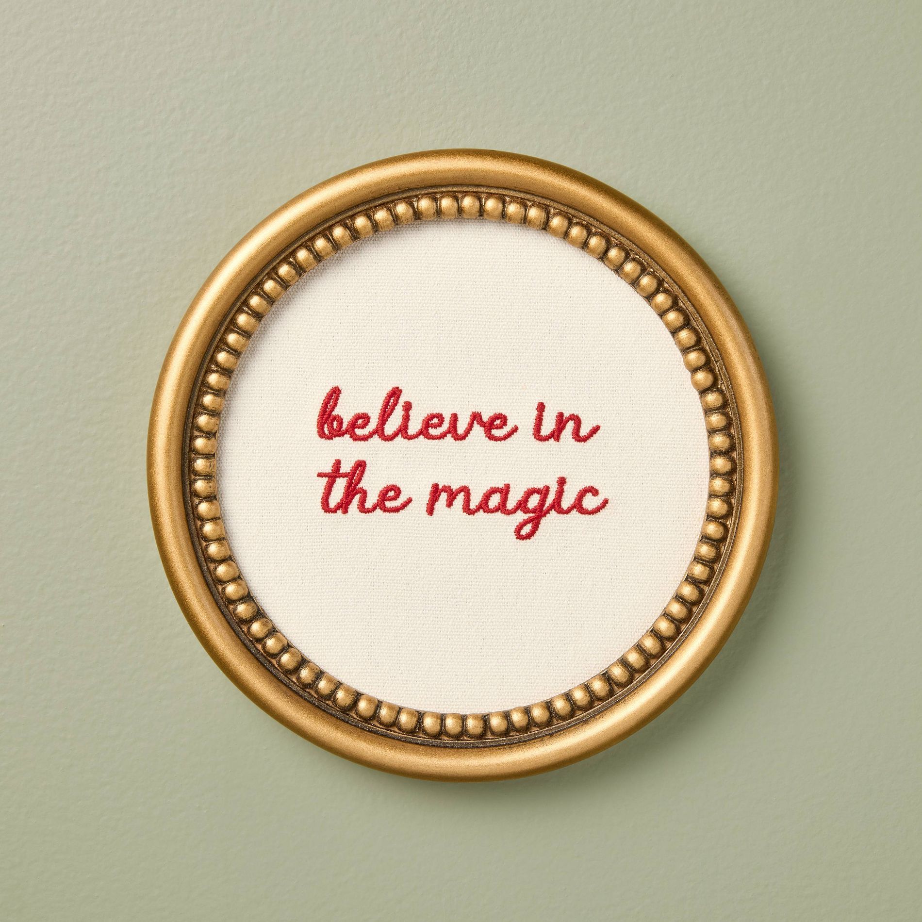 8"x8" Believe in Magic Brass Beaded Frame - Hearth & Hand™ with Magnolia