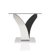 Niessa Contemporary End Table White/Dark Gray/Chrome - HOMES: Inside + Out - 3 of 4
