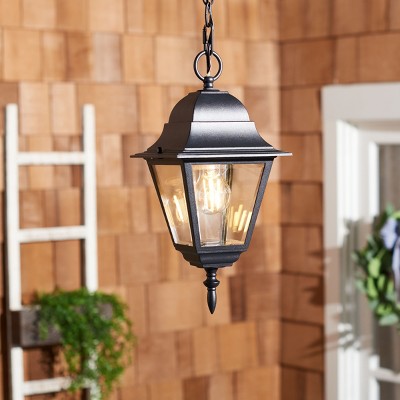 Rhion Black Glass Outdoor Pendant Light