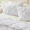 Sapphtopaz Comforter Set Puffy Bedding Set Elastic Ruching Embroidery Textured Floral Quilting Quilt - 3 of 4