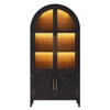 Fredees 74.8" Tall Arched Display Cabinet, 3-Tier Curio Cabinet with LED Lights & Motion Sensor, Suitable for Collectibles, Toys & Books - 4 of 4