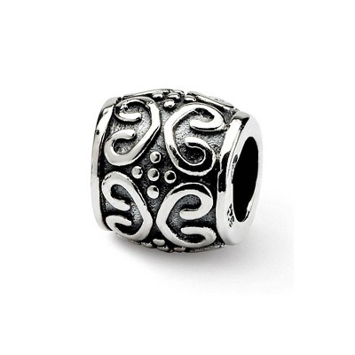 Black Bow Jewelry Sterling Silver Scroll & Dots Bali Bead Charm