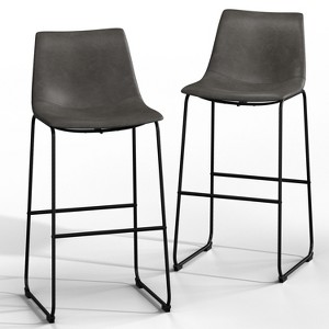 Dovelina 29" Modern PU Leather Barstool Counter Stool Set of 2 - 1 of 4