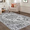 Washable Vintage Foral Rug Non Slip Low Pile Rug Soft Retro Throw Floor Cover Foldable Indoor Carpet for Living Room Bedroom Playroom Nursery - 3 of 4