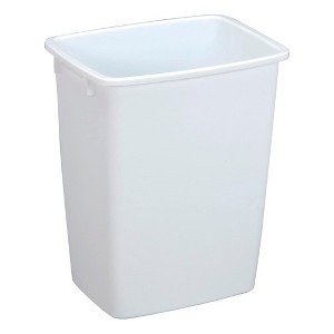 Rubbermaid Open Top Wastebasket, Large Plastic Trash Bin Container, 36 Qt, White - 1 of 3
