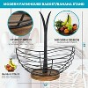 Enlea Modern Farmhouse Fruit Basket with Banana Holder for Kitchen Counter, Wooden Base Fruit Bowl & Banana Hanger for Kitchen Countertop Decor - 3 of 3