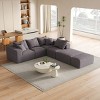 KWPZQEB 132" Sectional Boneless Couch Set, Convertible L-Shaped Cloud Couches With Pillows, 6-Seat Modern Couch Sofas with 2 Ottomans for Living Room - 3 of 4