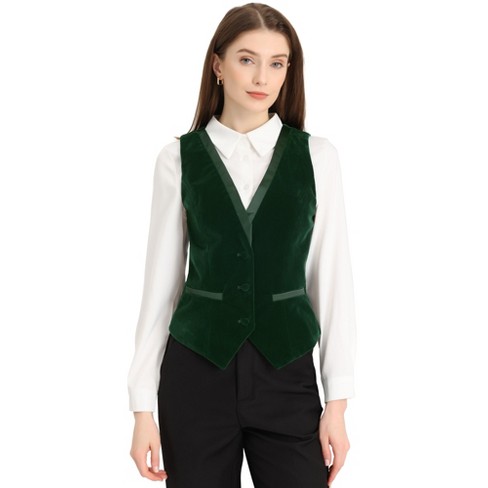 Women Suit Vest Sleeveless V Neck Button Vest Tops Solid Color Regular  Fitted Vests Waistcoat Women Vest Dressy