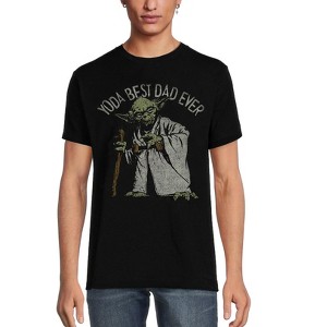 Seven Times Six Star Wars T-Shirt Men's Yoda Best Dad Ever Graphic Short Sleeve Tee - 1 of 4