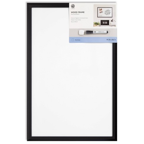 U Brands 23"x35" Magnetic Dry Erase Board Black Wood Frame with Marker - image 1 of 4
