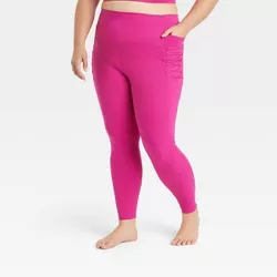Women's Plus Size Brushed Sculpt Corded High-Rise Leggings - All in Motion™ Berry Purple 4X