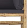 VidaXL 2 Piece Patio Lounge Set with Dark Gray Cushions Bamboo - 3 of 4