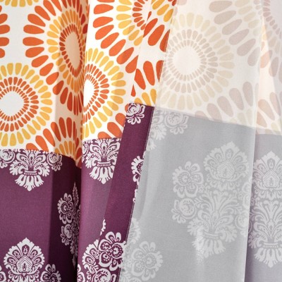 Fuchsia and Orange Bohemian Stripe Light-Filtering Curtain Panels