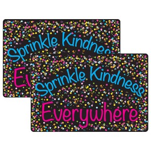 Smart Poly® Welcome Mat with Slip Resistant Backing, 15.5" x 23.5", Confetti, Sprinkle Kindness Everywhere, Pack of 2 - 1 of 3
