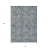 Blue Gray And Silver Floral Washable Indoor Outdoor Area Rug - 3 of 4