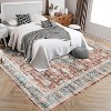 Acekool 9x12 Washable Boho Vintage Medallion Area Rug, Non-Slip, Stain Resistant, Non-Shedding Carpet for Living Room, Bedroom, Office - 3 of 4