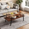 NicBex Modern 38.58" Rectangle Coffee Table with Glass Top, Open Storage Shelf and Iron Frame for Living Room - 4 of 4